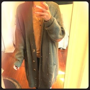 Hunter Green Long Cardigan